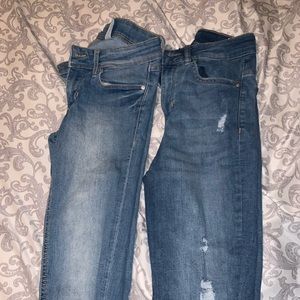 2 H&M LIGHT WASH DENIM JEANS FOR PRICE OF 1!